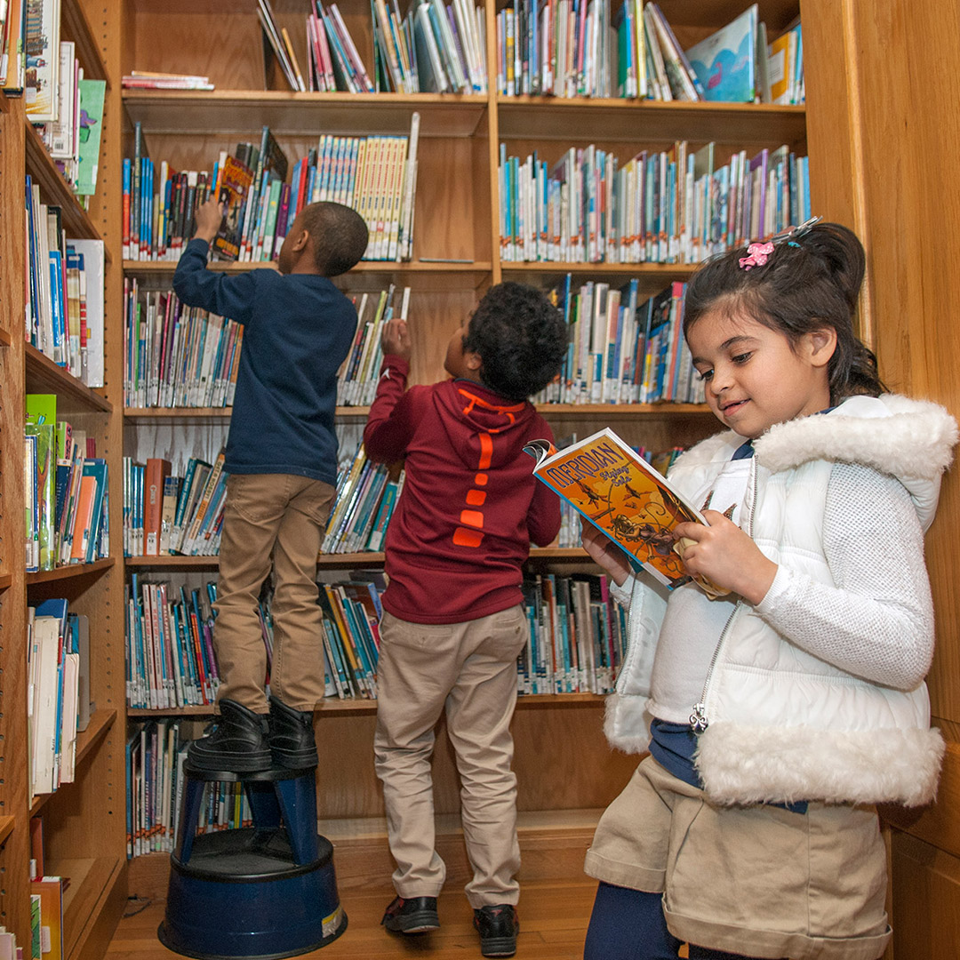 Children-Exploring-Library