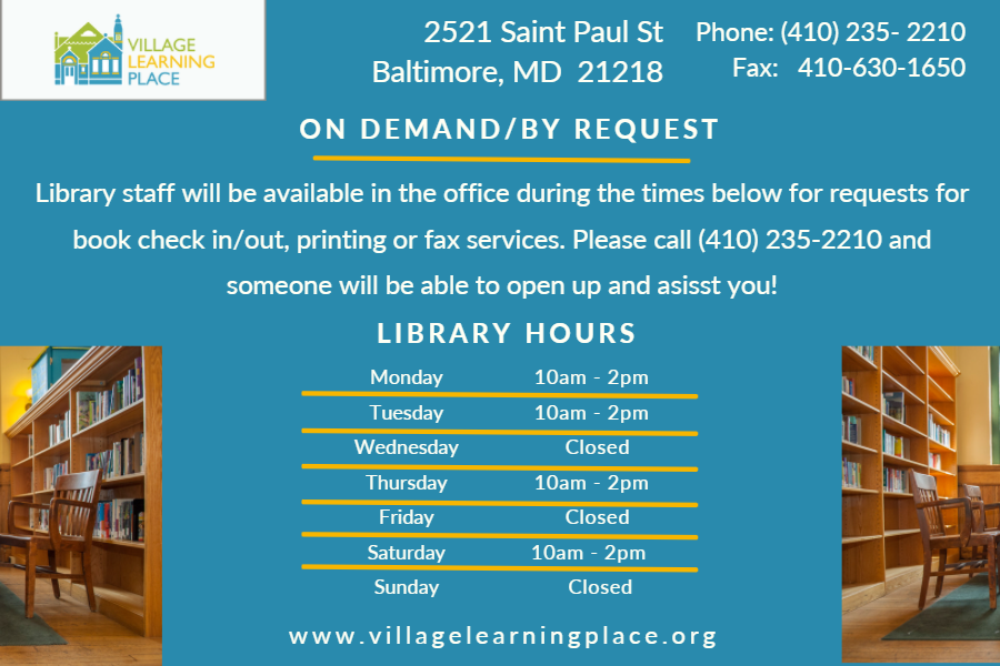 Website - On Demand Library operating Hours